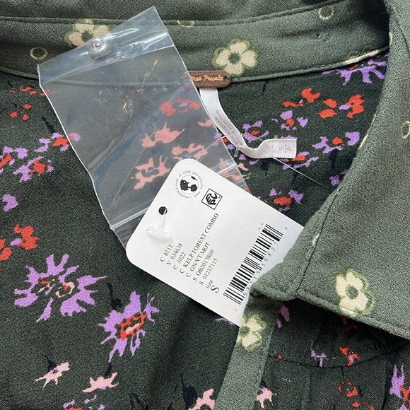 Free People Bella Blouse (NWT) Kelp Forest Combo size small - Picture 9 of 9